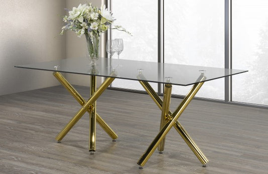 Dining Table - Gold 6-Seater Top View