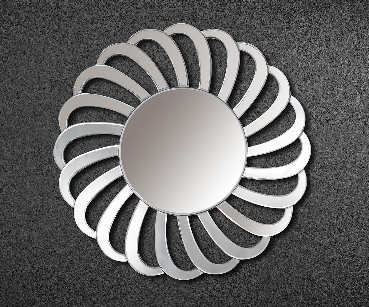 Daisy Floral Wall Mirror - Silver Grey