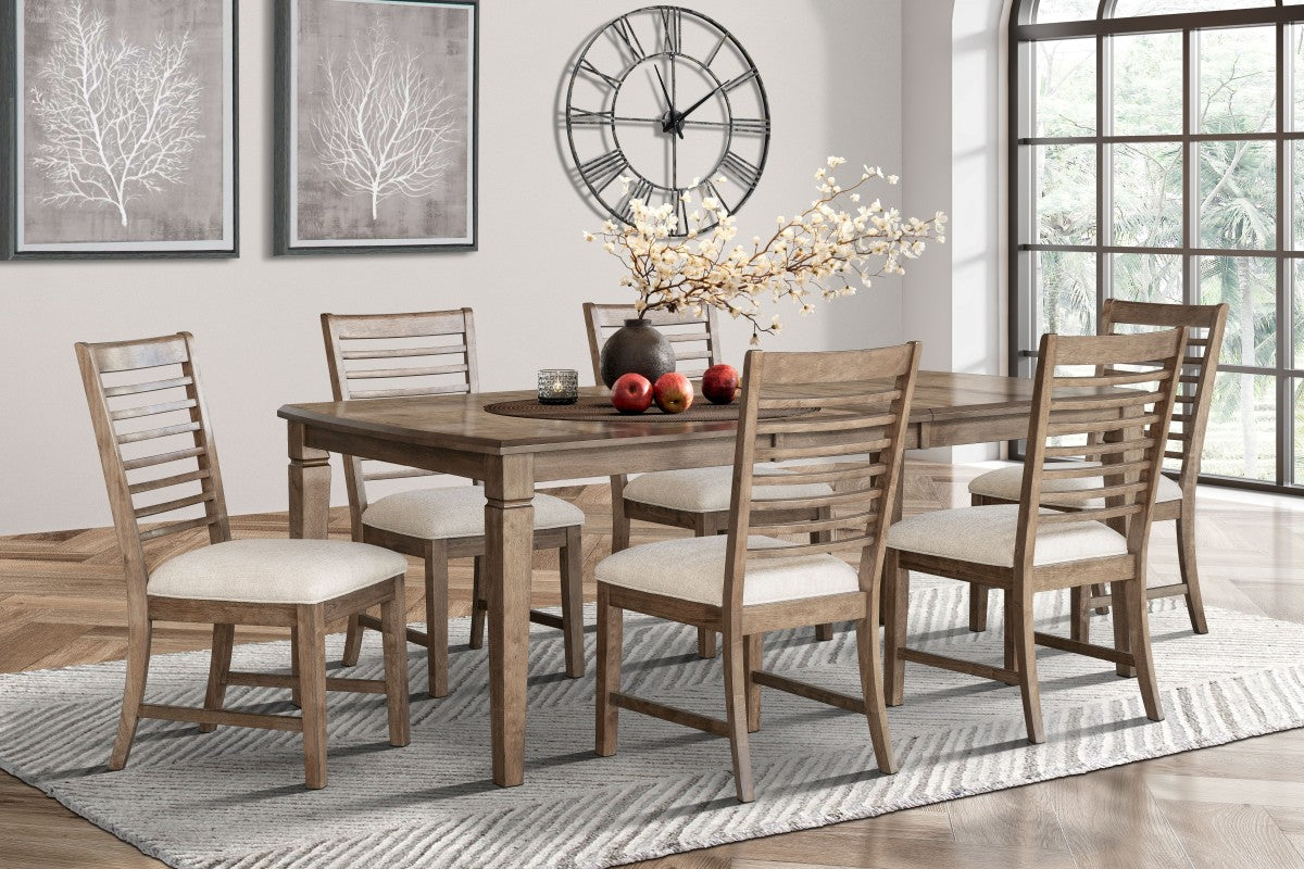 SBDS 605779 - 7 PIECE DINING SET - WALNUT - EXPANDABLE