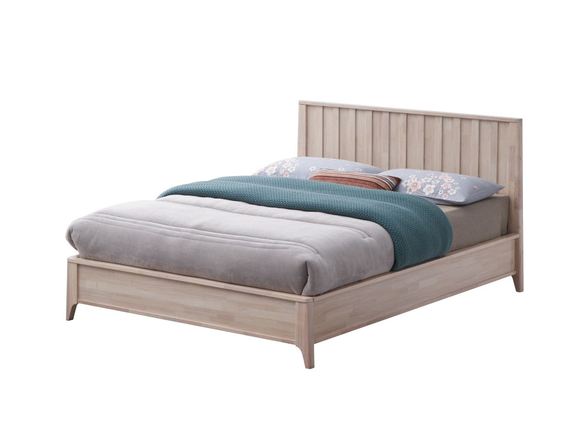 SBBF ARIEL - QUEEN PLATFORM BED - WHITE WASH