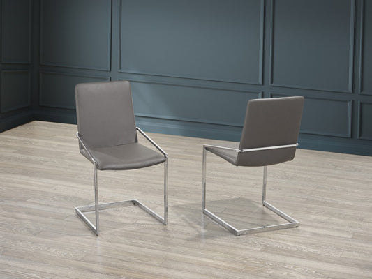 Grey & Silver Dining Chairs (Set of 2)