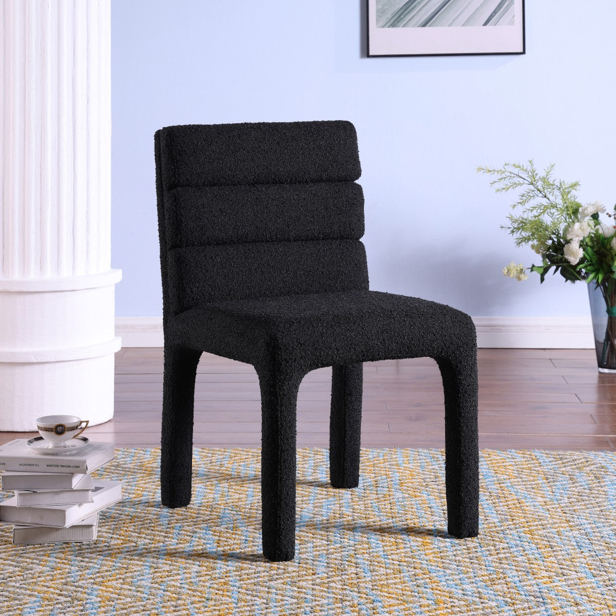 SBDC SALOMI - CREAM/BLACK BOUCLE FABRIC - SET OF 2