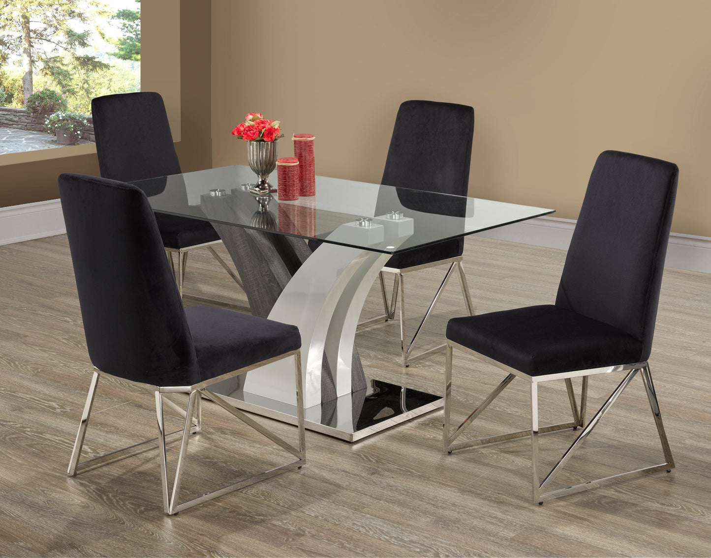 FS 5-PIECE DINING SET - BLACK