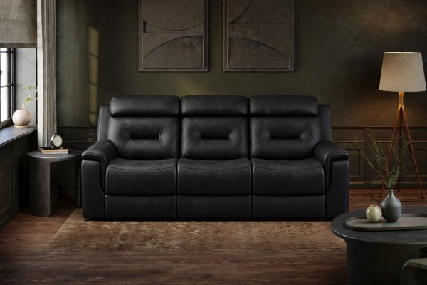 Nelson 3-Piece Recliner Sofa - Black
