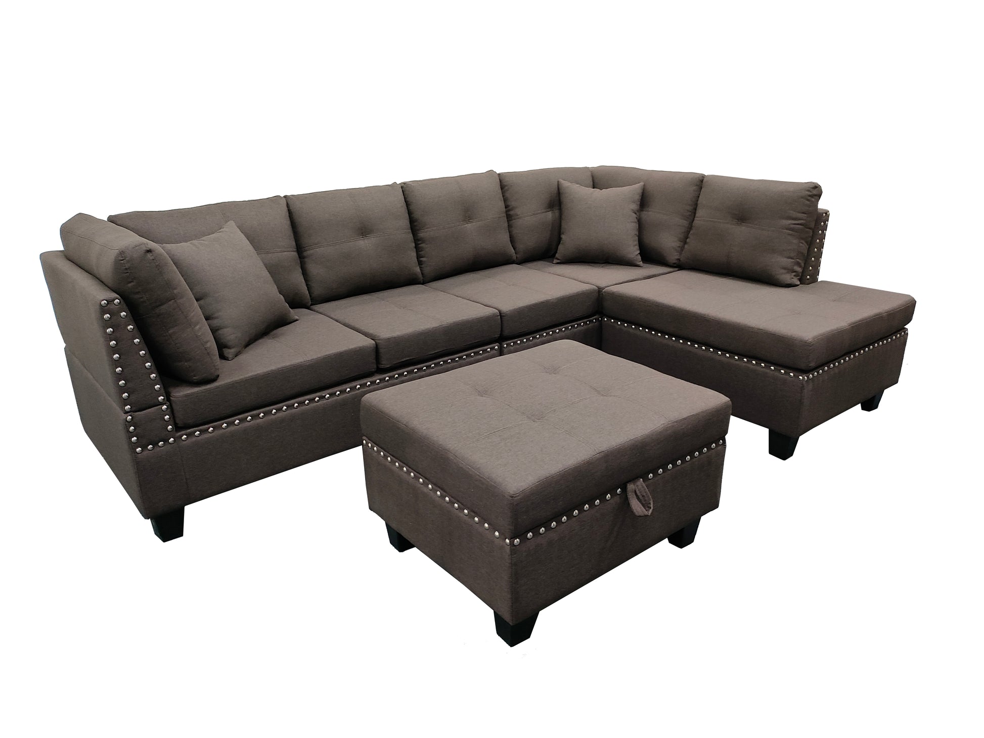 iris sectional sofa brown color
