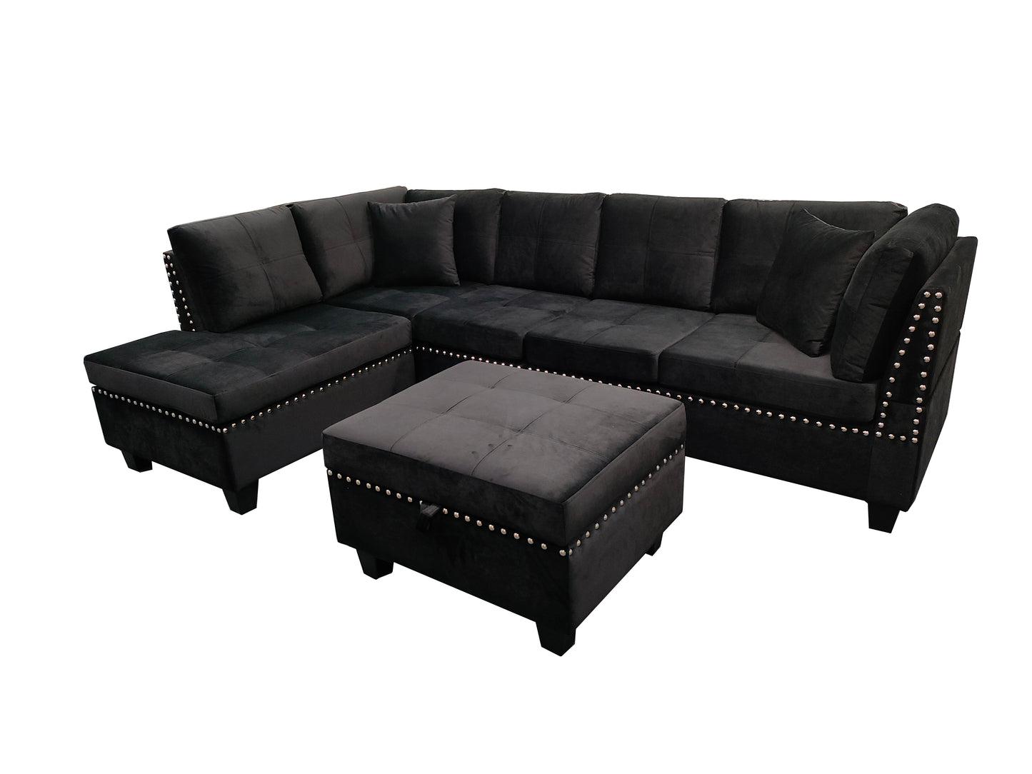 iris sectional sofa black color
