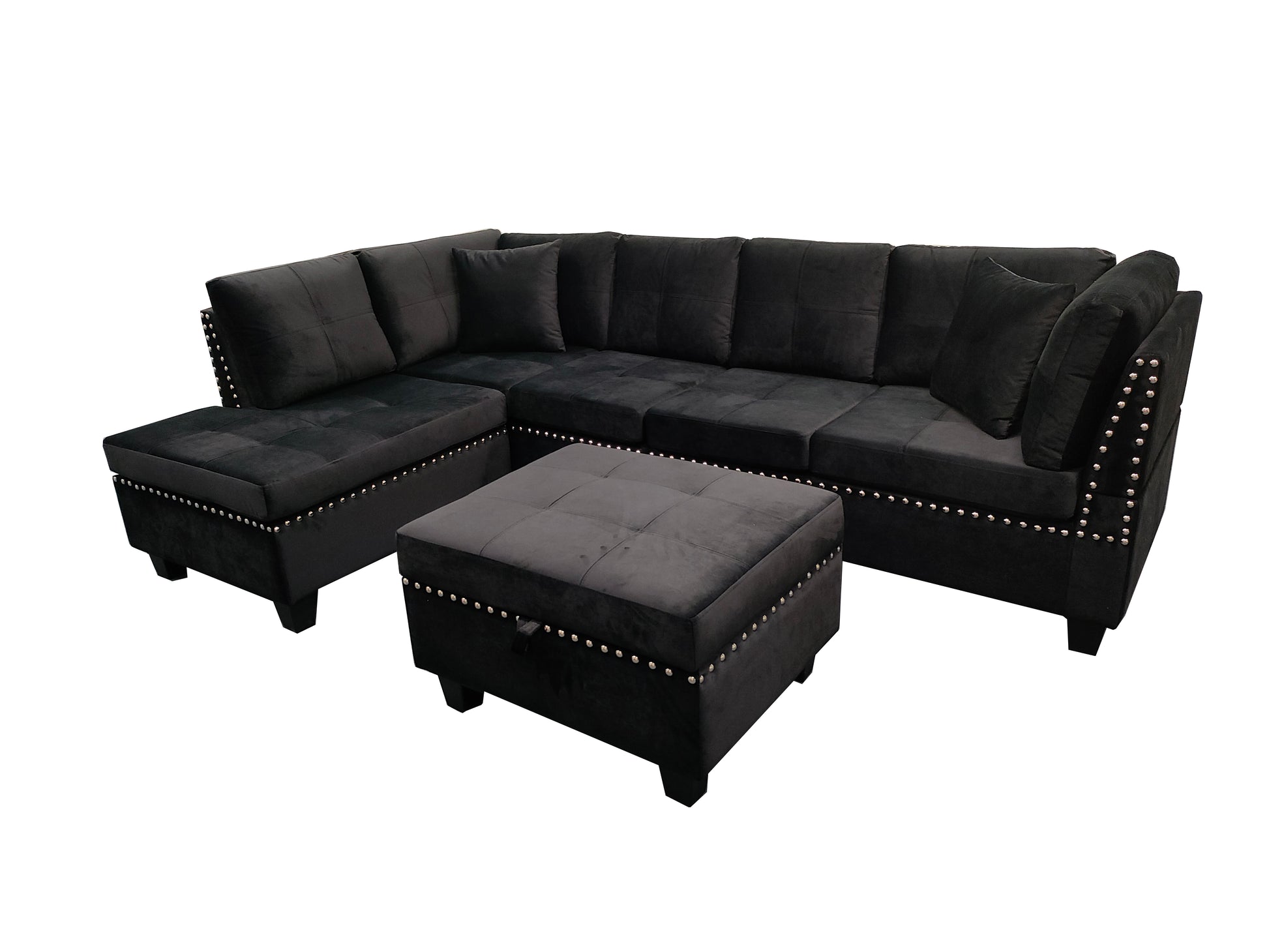 iris sectional sofa black color