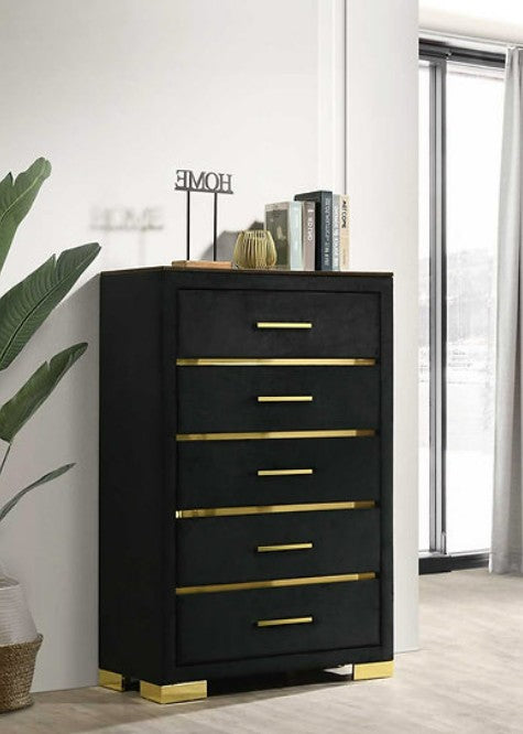 SIBS AURORA - 5 PIECE BED SET - BLACK/GOLD