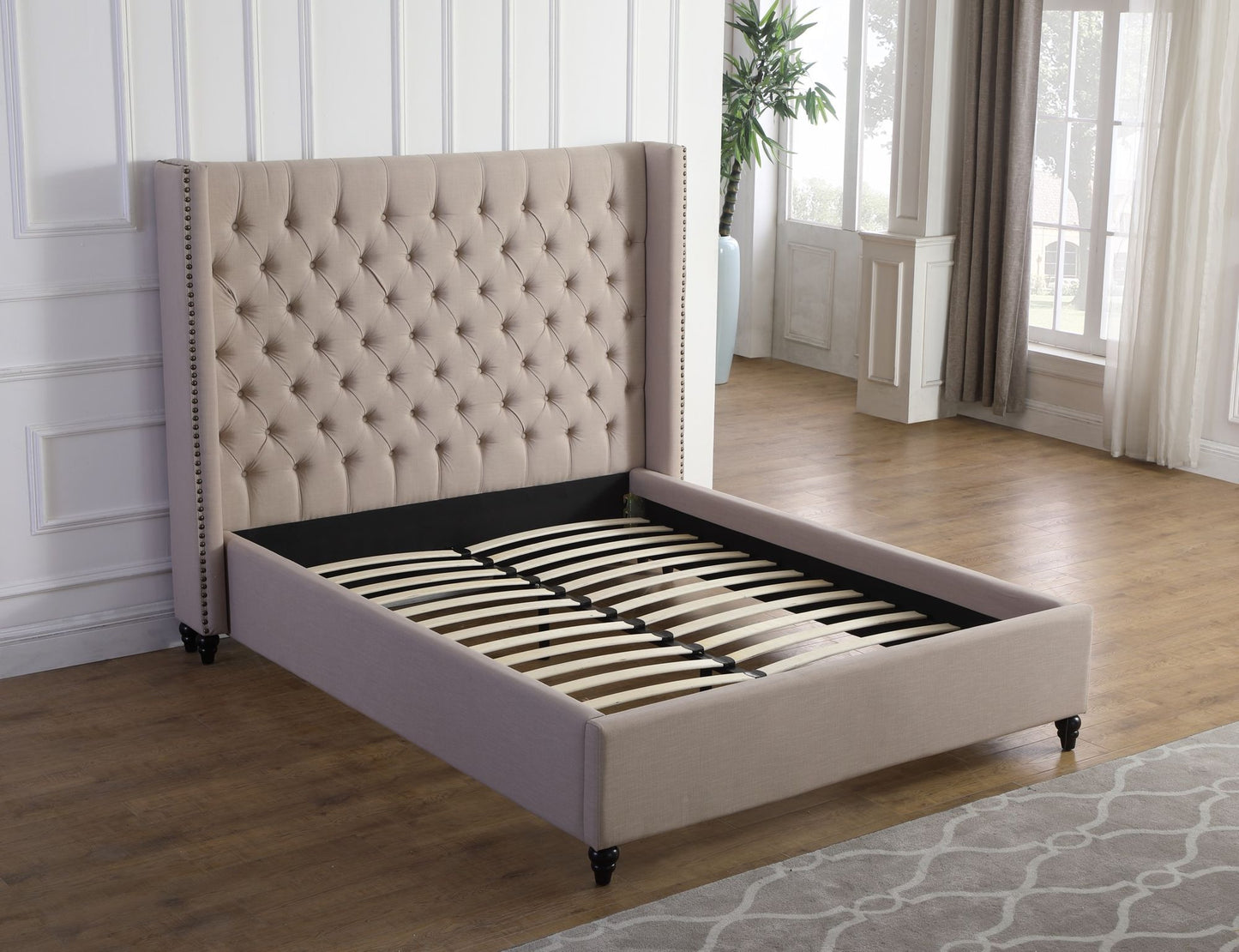 FS KING PLATFORM BED - BEIGE