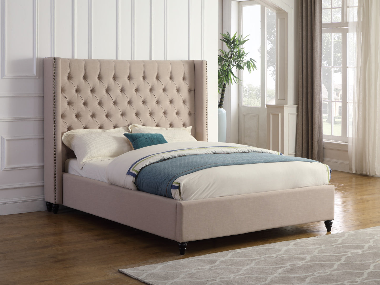 FS KING PLATFORM BED - BEIGE