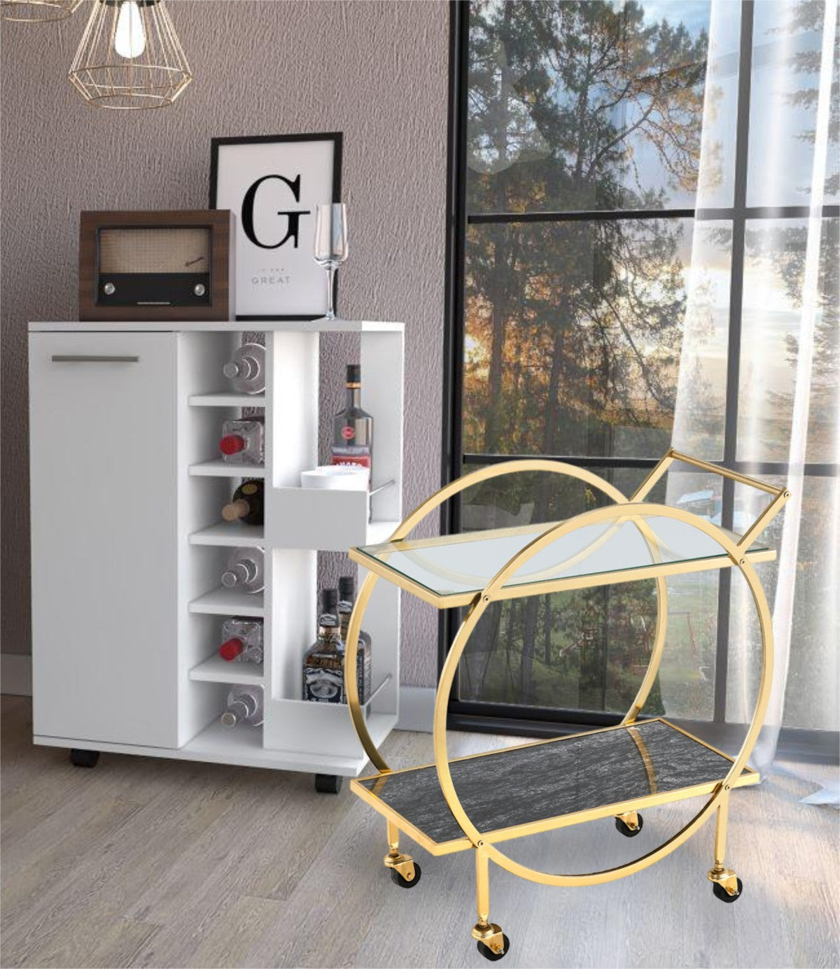 TEA CART - GOLD
