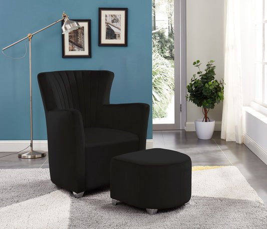 SBAC 0711 - BLACK/GREY - CHAIR & OTTOMAN