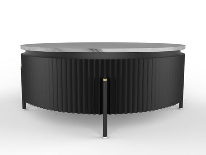 Round Coffee Table - Black Mango Wood