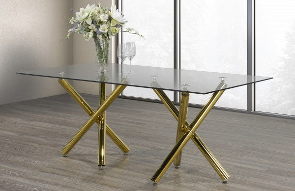 Dining Table - Gold 6-Seater Top View