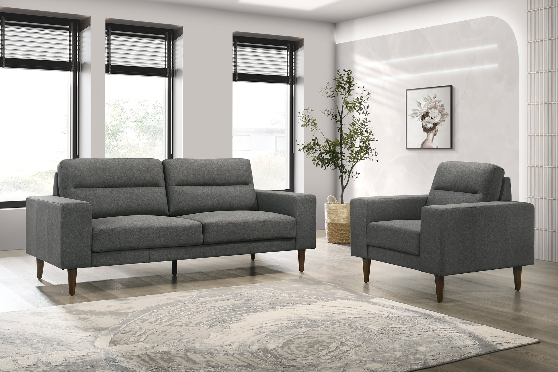 Aspen Sofa & Loveseat angle view