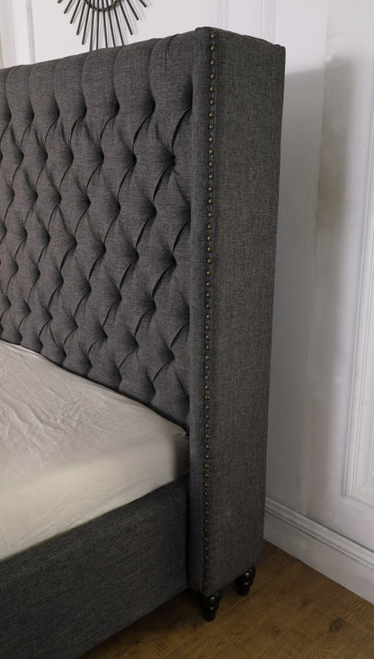 King Platform Bed - Grey