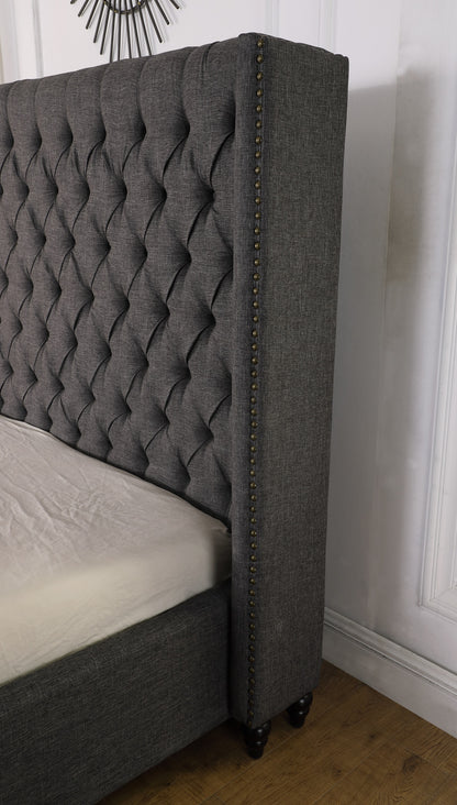 King Platform Bed - Beige