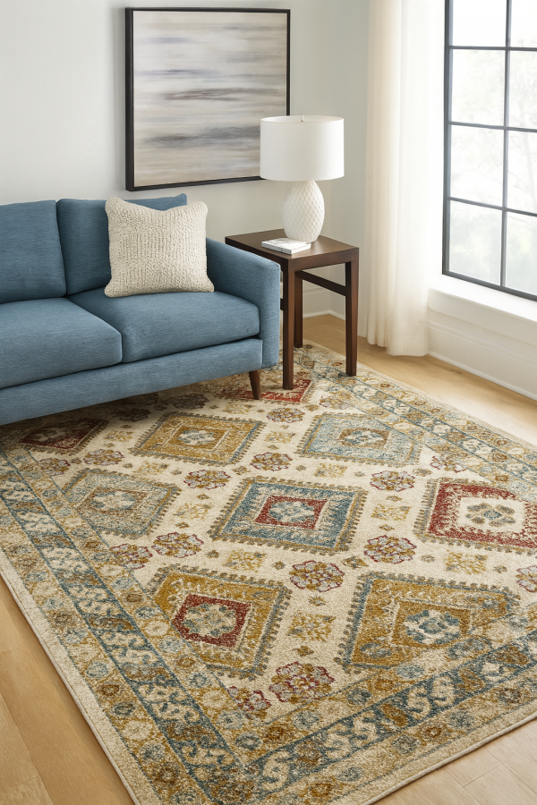 Maisha Area Rug Cream Grey Taupe - Detail