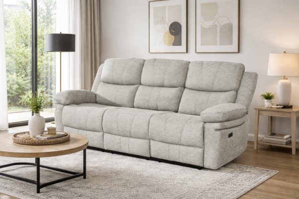 Thea 3-Piece Power Recliner Sectional Set - Beige (Sofa, Love Seat, Chair)