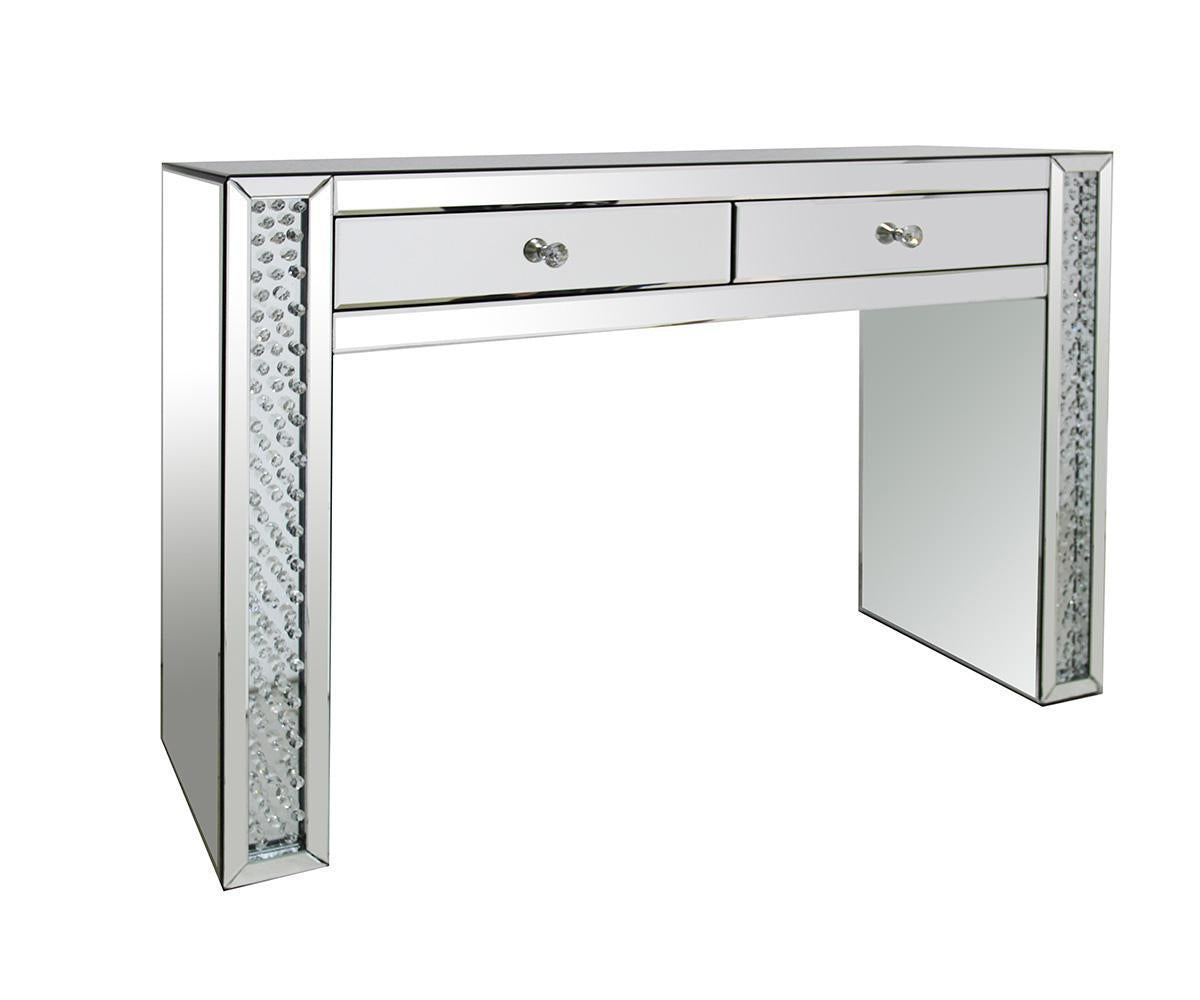 Tasha Console Table - Chrome with Crystal Accents