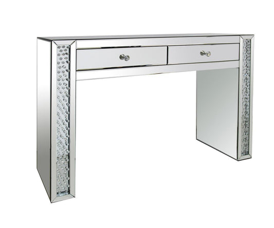 Tasha Console Table - Chrome with Crystal Accents