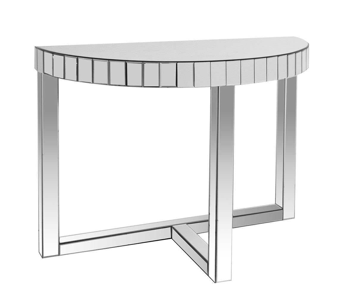 Macey Console Table - Mirror Top Chrome