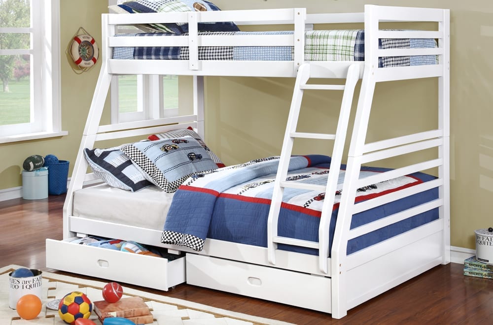 BUNK BED - SINGLE OVER DOUBLE - MATTRESSES INCLUDED