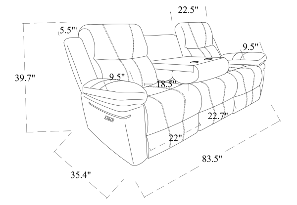 Thea 3-Piece Power Recliner Sectional Set - Beige (Sofa, Love Seat, Chair)