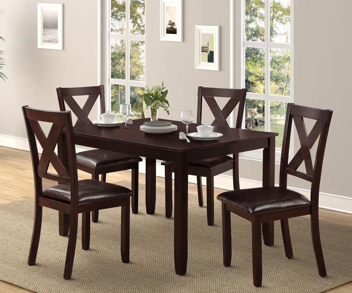 Poppy Dining Set Espresso - table and 4 chairs
