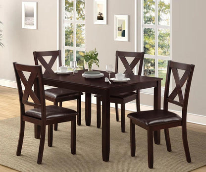 Poppy Dining Set Espresso - table and 4 chairs