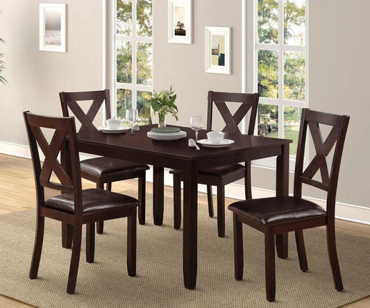 Poppy Dining Set Espresso - table and 4 chairs