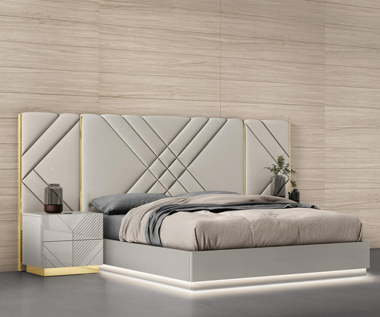 Akira King Bed - Grey
