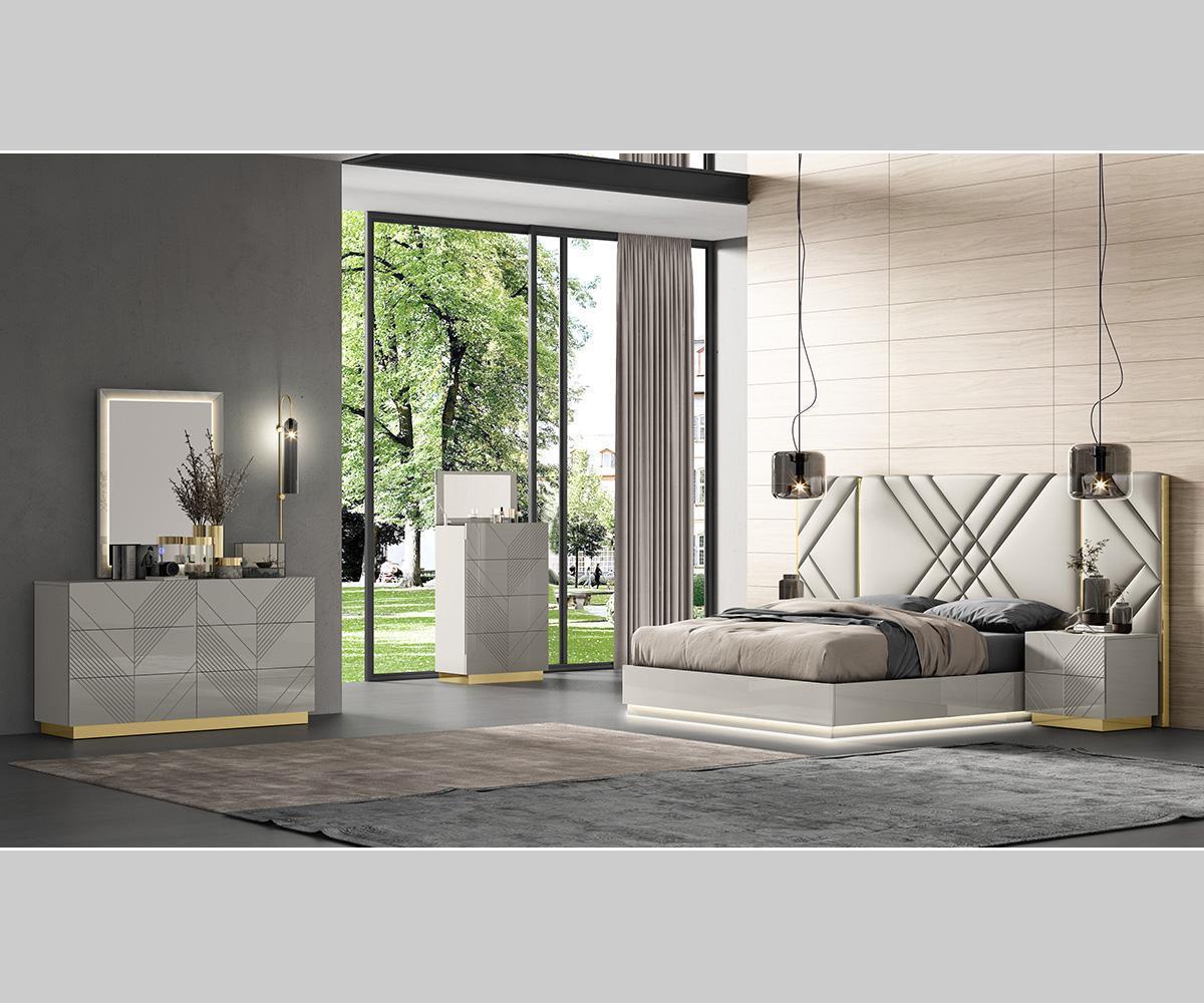 Akira King Bed - Grey