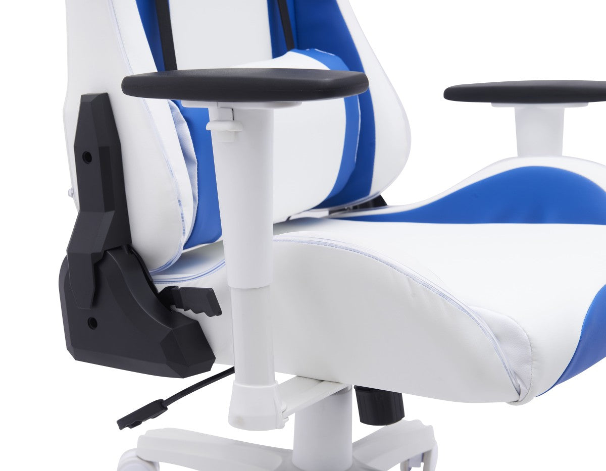 GAMING CHAIR - WHITE/BLUE