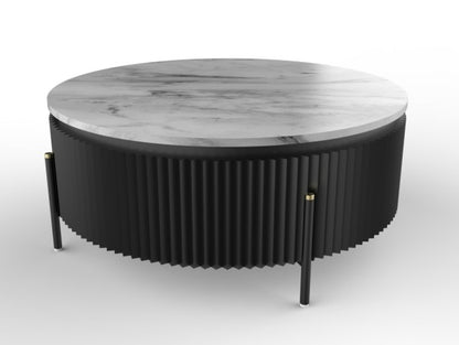 Round Coffee Table - Black Mango Wood