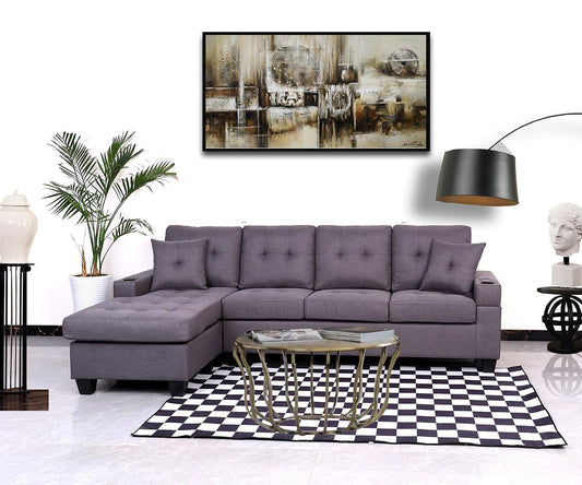 Newton Sectional Grey - Front View