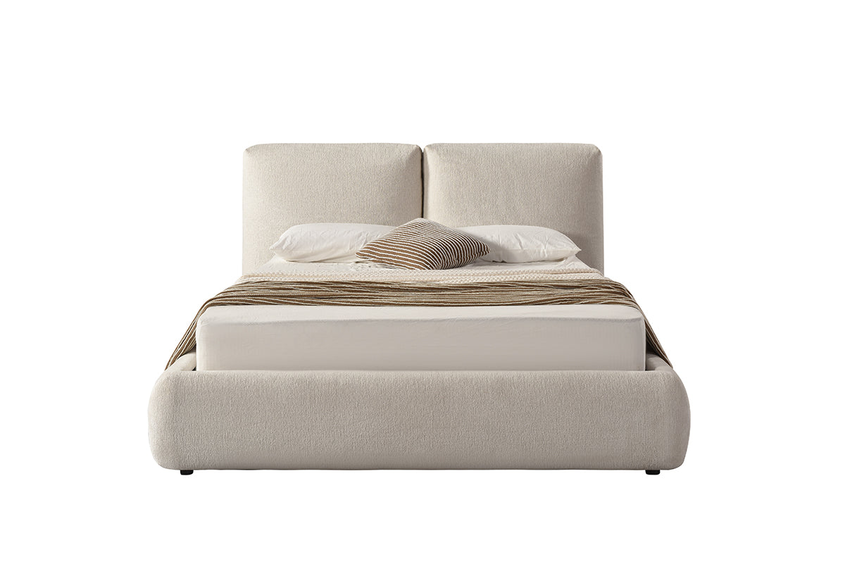 Queen Bed Frame - Beige angle view