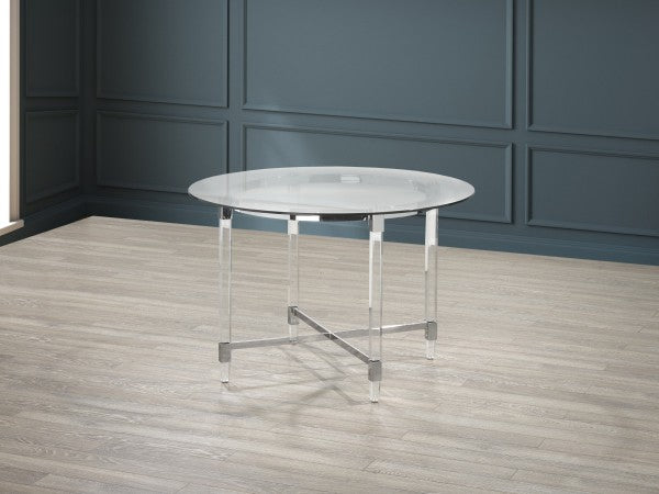 5-Piece Round Dining Set Black - Full View