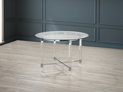 5-Piece Round Dining Set Black - Full View