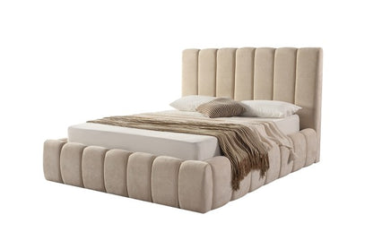Tufted Channel Bed - Beige lifestyle 1