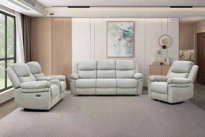 Thea 3-Piece Power Recliner Sectional Set - Beige (Sofa, Love Seat, Chair)