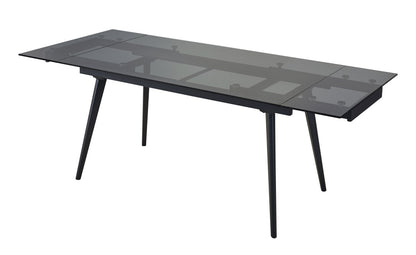 7-Piece Dining Set - Black & Grey Glass