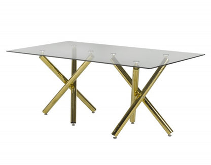 Dining Table - Gold 6-Seater Front View