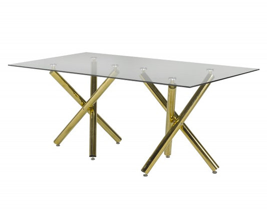 Dining Table - Gold 6-Seater Front View