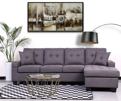 Newton Sectional Grey - Angle View