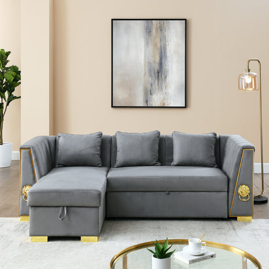 HAMILTON - SECTIONAL PULL OUT SOFA BED WITH STORAGE