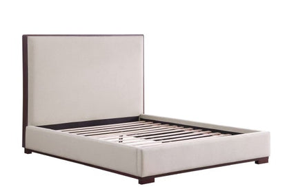 Padded Upholstered Bed - Beige front view