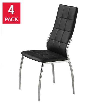 Black Chrome Dining Chairs (Set of 4)