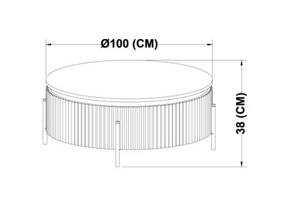 Round Coffee Table - Black Mango Wood