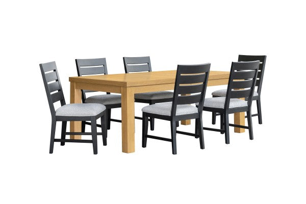 Ottilie 7-Piece Dining Set Oak Black - Main View